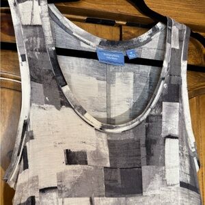 Simply Vera Vera Wang Black and Gray Abstract Tank Top